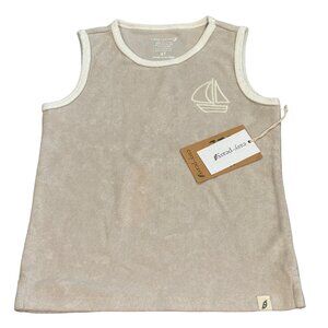 Easy-Peasy Recycled Polyester Kids Loop Terry Tank Top Sailboat Design‎ Size 4T